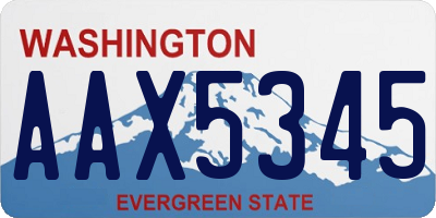 WA license plate AAX5345