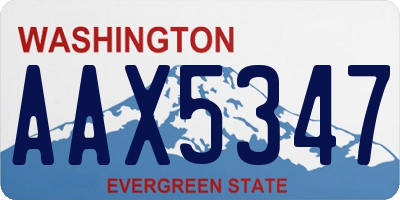 WA license plate AAX5347