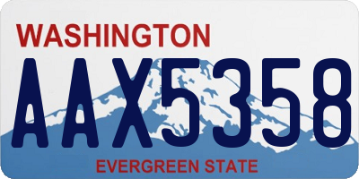 WA license plate AAX5358