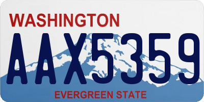 WA license plate AAX5359