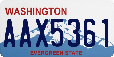 WA license plate AAX5361