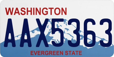 WA license plate AAX5363