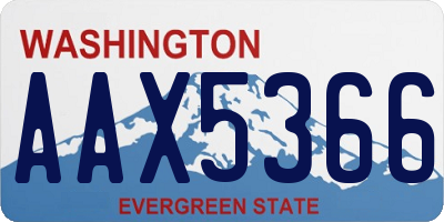 WA license plate AAX5366
