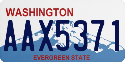 WA license plate AAX5371