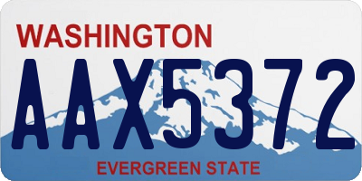WA license plate AAX5372