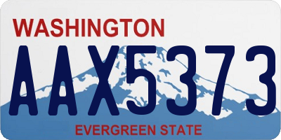 WA license plate AAX5373