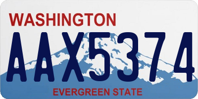 WA license plate AAX5374