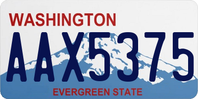WA license plate AAX5375