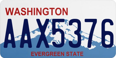 WA license plate AAX5376