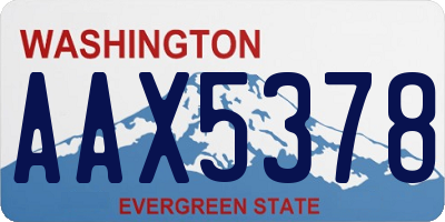 WA license plate AAX5378