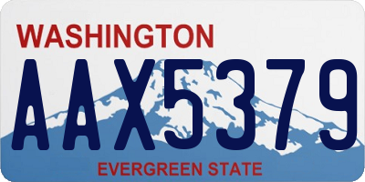 WA license plate AAX5379