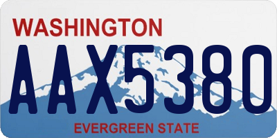 WA license plate AAX5380