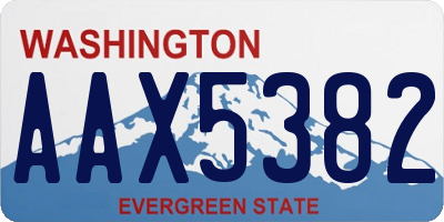 WA license plate AAX5382