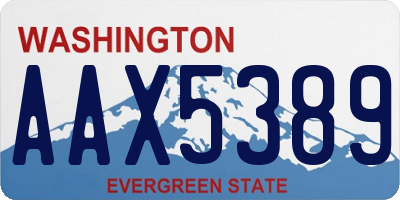 WA license plate AAX5389