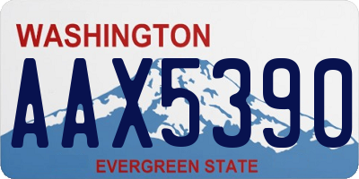 WA license plate AAX5390