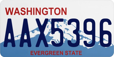 WA license plate AAX5396