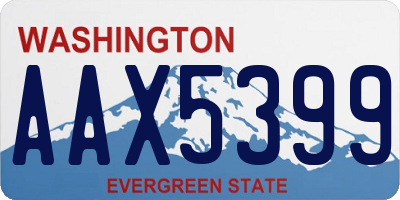 WA license plate AAX5399