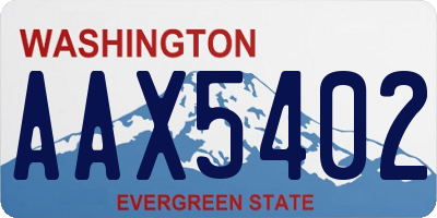 WA license plate AAX5402
