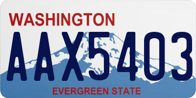 WA license plate AAX5403