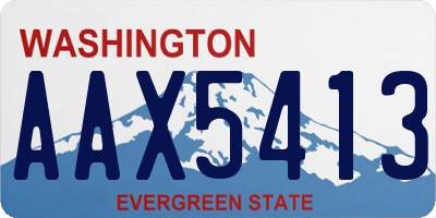 WA license plate AAX5413