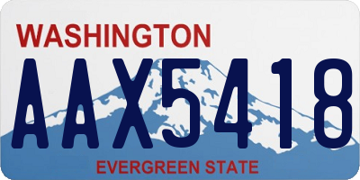 WA license plate AAX5418