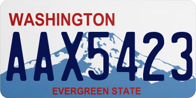 WA license plate AAX5423