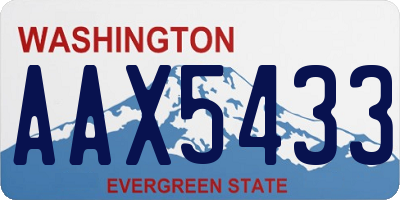 WA license plate AAX5433
