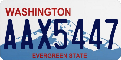 WA license plate AAX5447