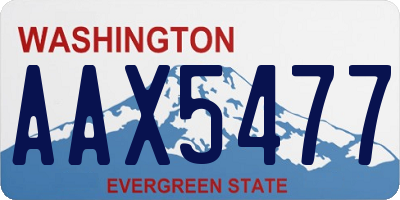 WA license plate AAX5477