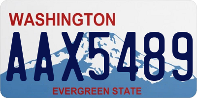 WA license plate AAX5489