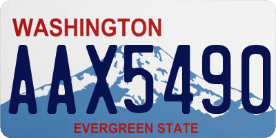WA license plate AAX5490