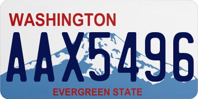 WA license plate AAX5496