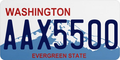 WA license plate AAX5500