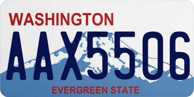 WA license plate AAX5506