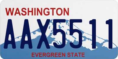 WA license plate AAX5511