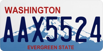 WA license plate AAX5524