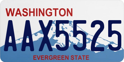 WA license plate AAX5525