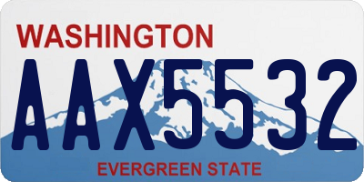 WA license plate AAX5532