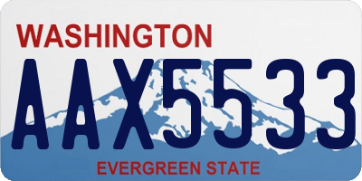 WA license plate AAX5533