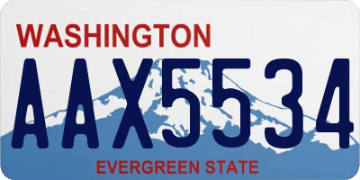 WA license plate AAX5534