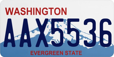 WA license plate AAX5536