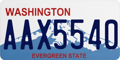 WA license plate AAX5540
