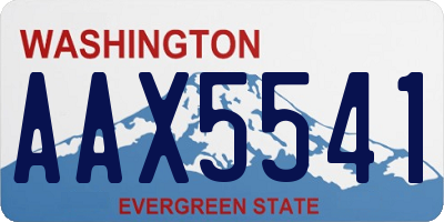 WA license plate AAX5541