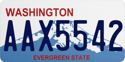 WA license plate AAX5542