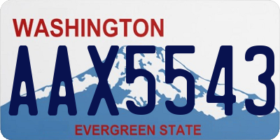 WA license plate AAX5543