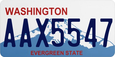 WA license plate AAX5547