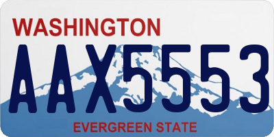 WA license plate AAX5553