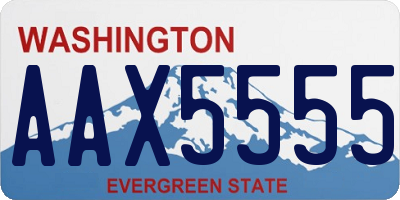 WA license plate AAX5555