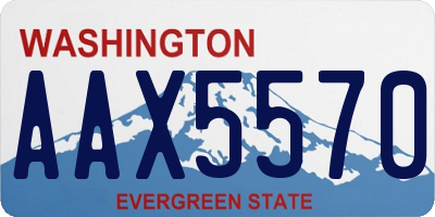 WA license plate AAX5570