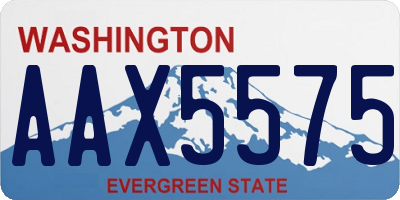 WA license plate AAX5575